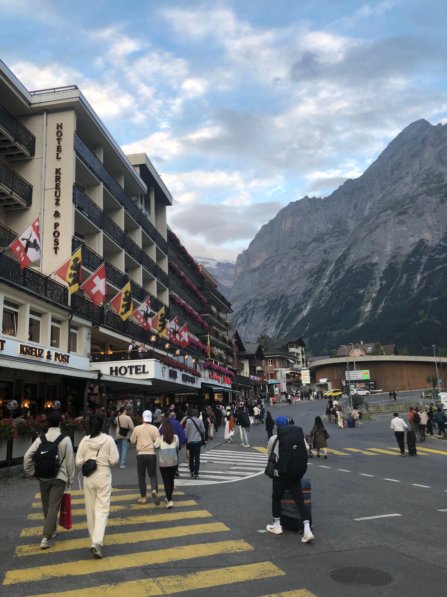 From train station, hotel is right across street