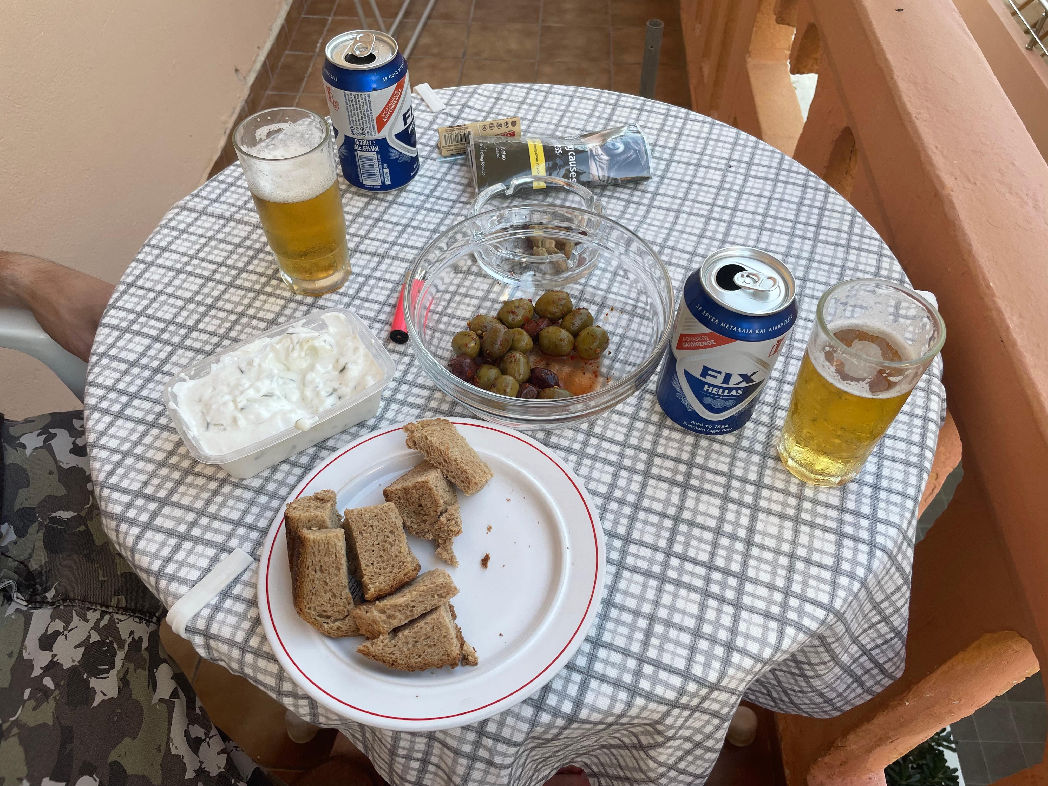 Self-catered lunch on private balcony