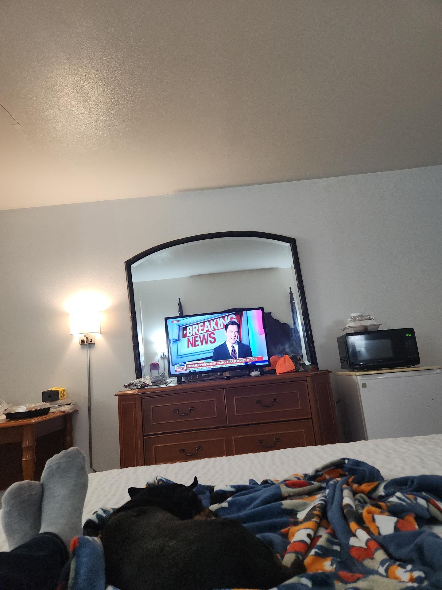 TV on dresser 