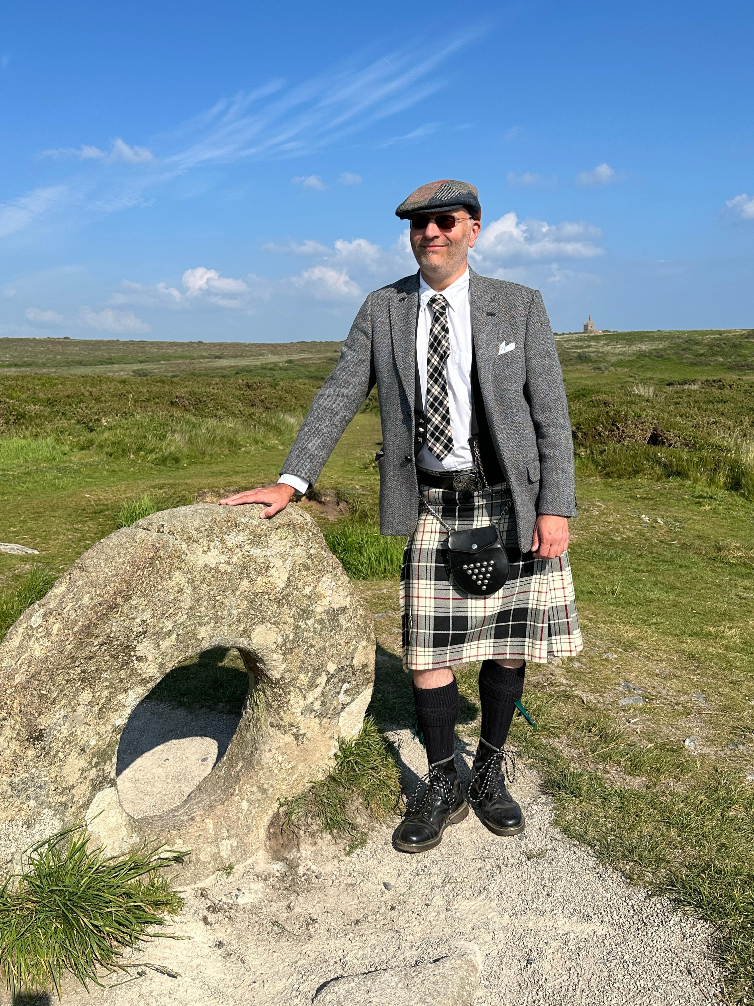 Chris Terry, our local tour guide at Mên-an-Tol, in Madron.