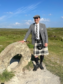 Chris Terry, our local tour guide at Mên-an-Tol, in Madron.