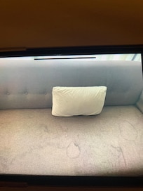 The sofa with stained