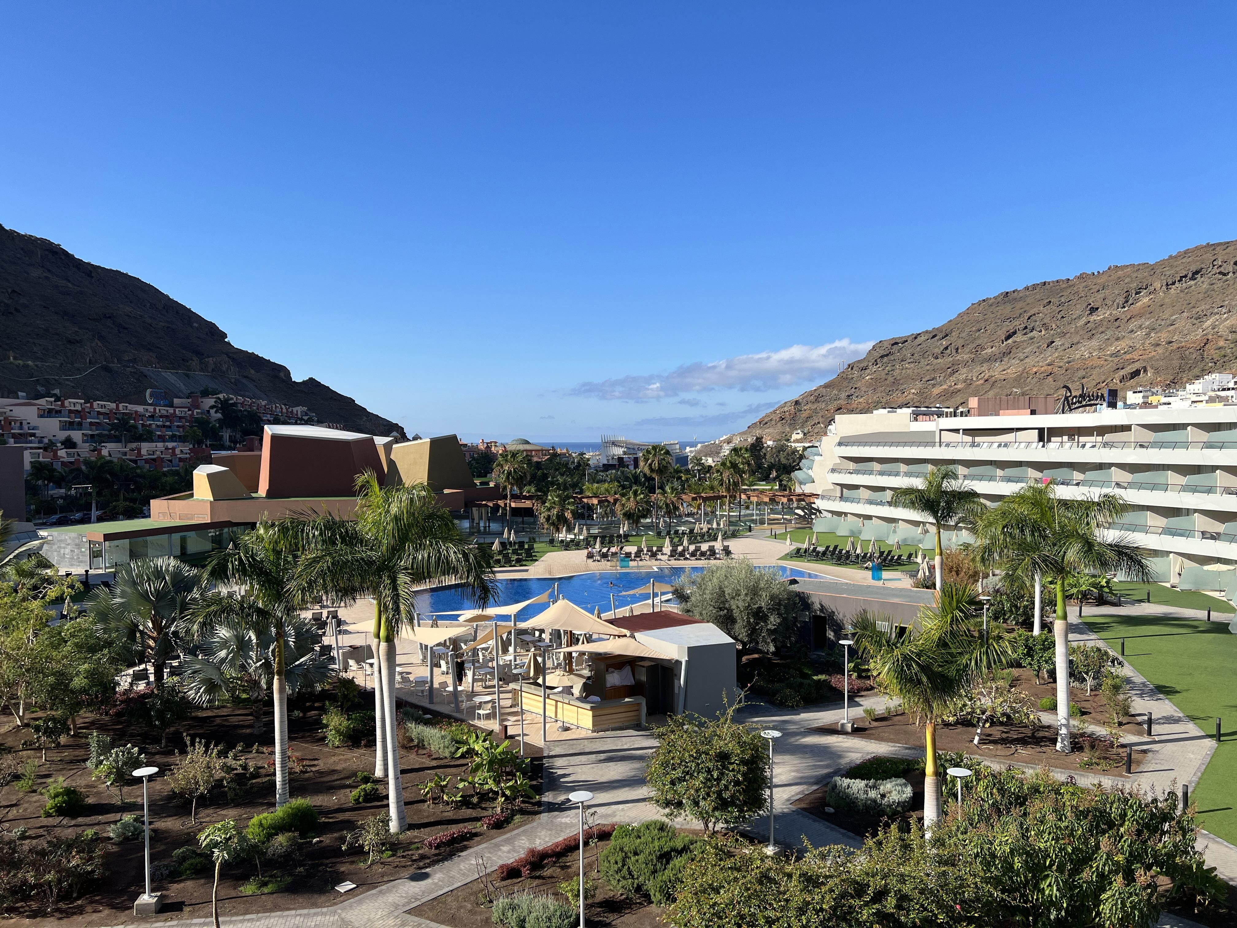 The upper pool area