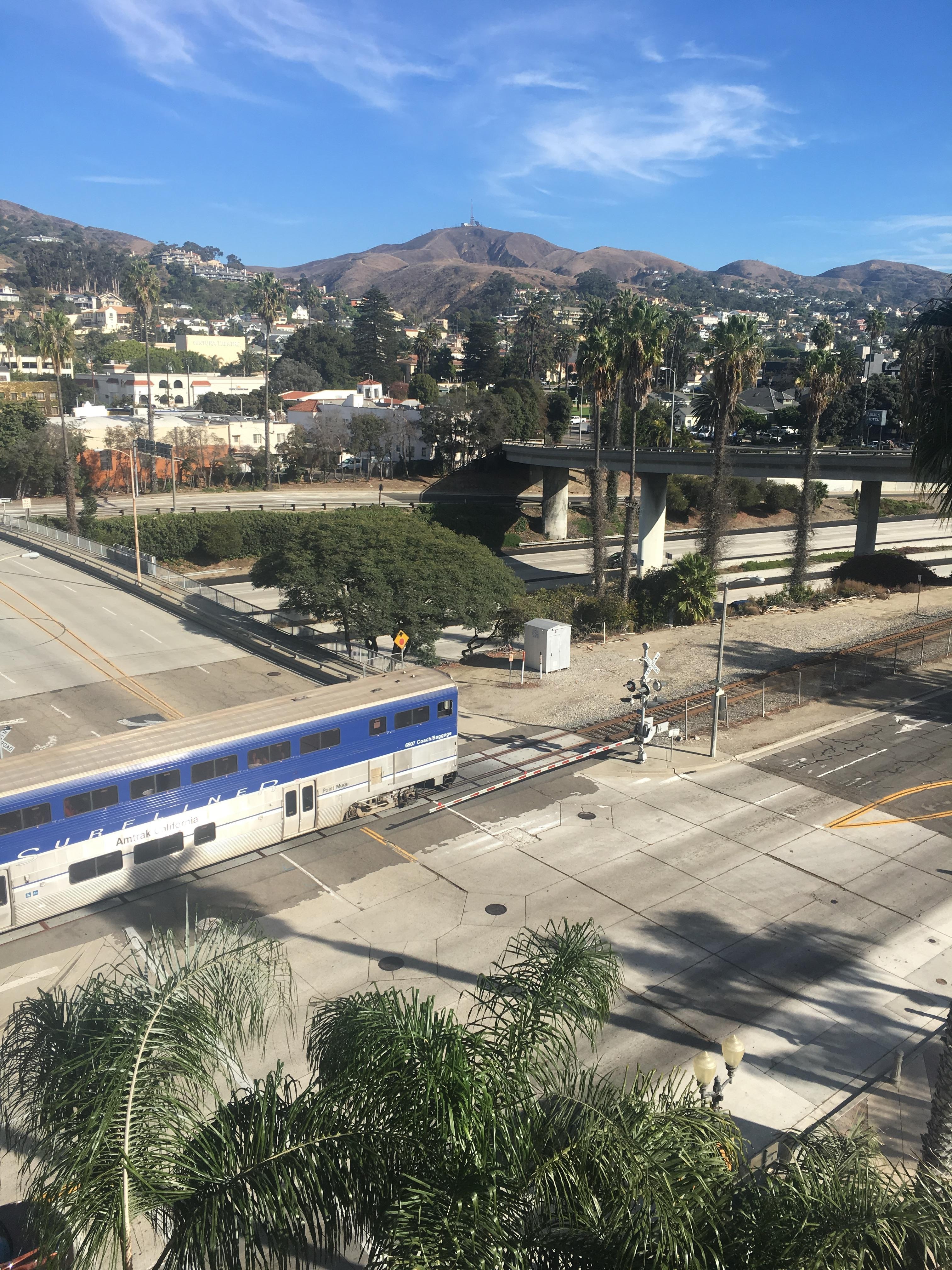Train and 101 freeway are close