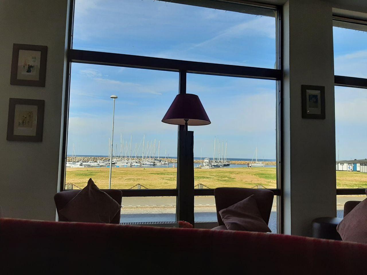 Photo from lobby looking out over the harbor