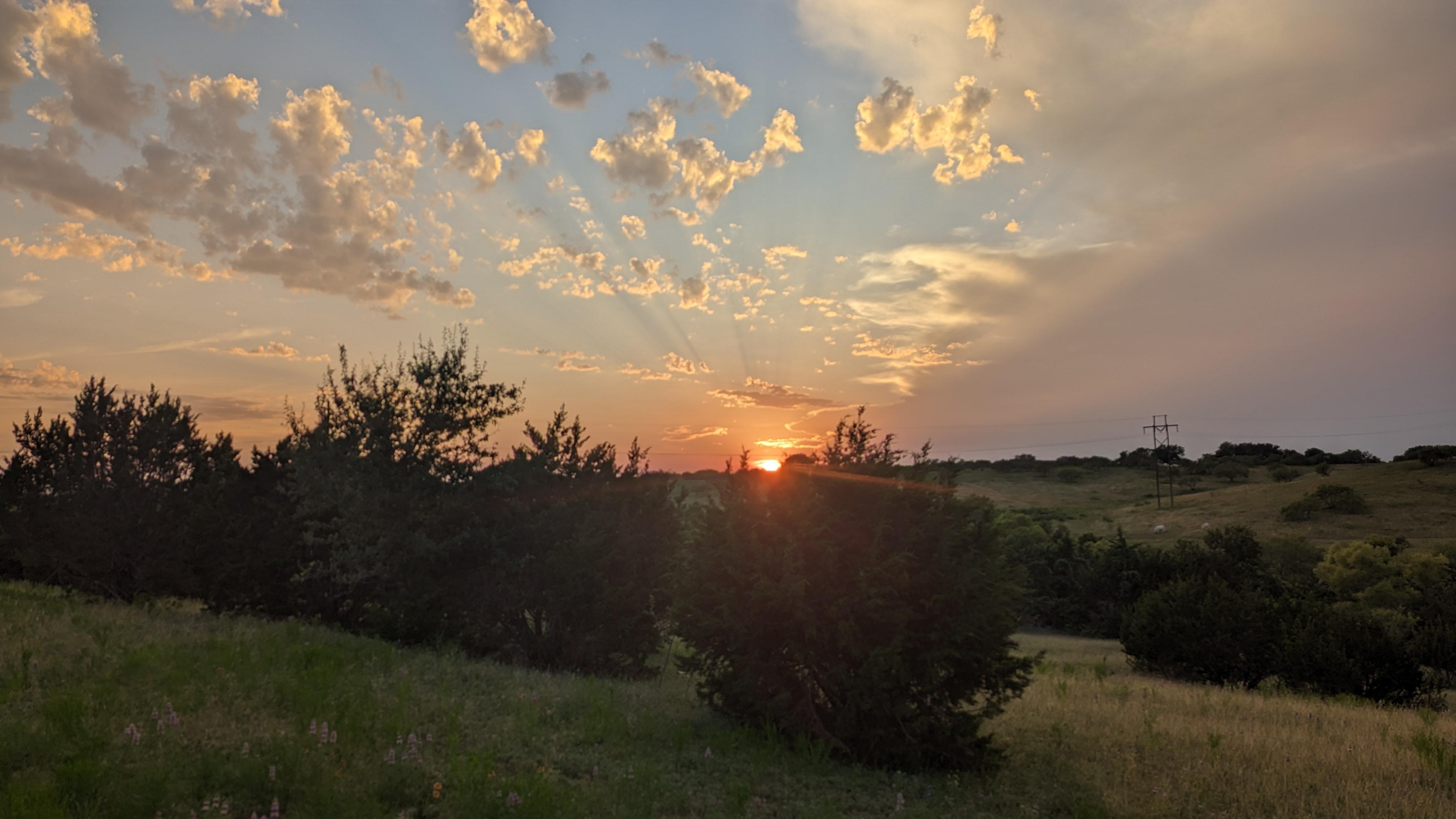 Watching the sunset from our deck.