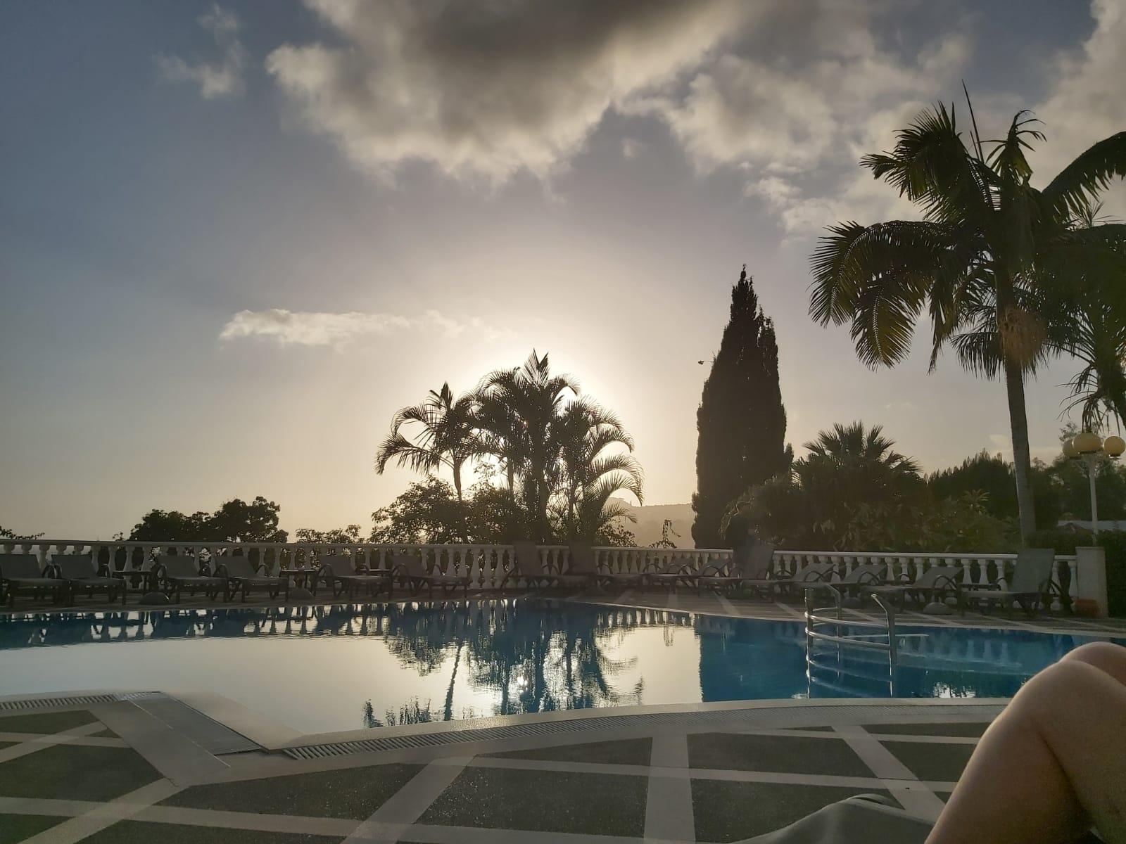 Both views from pool