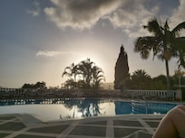 Both views from pool