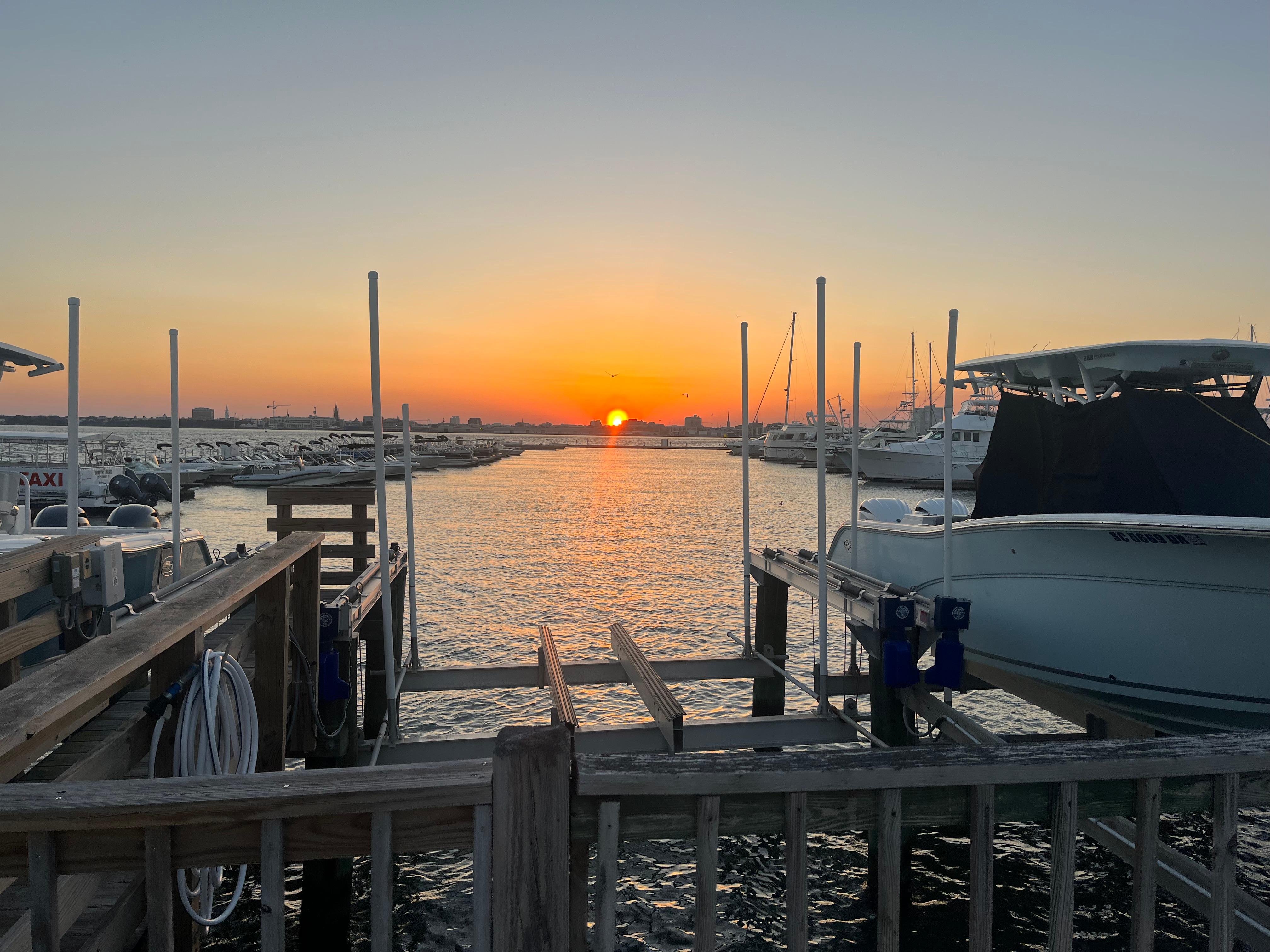 Sunset at harbor 