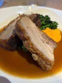 Belly pork was cooked to perfection with amazing crackling