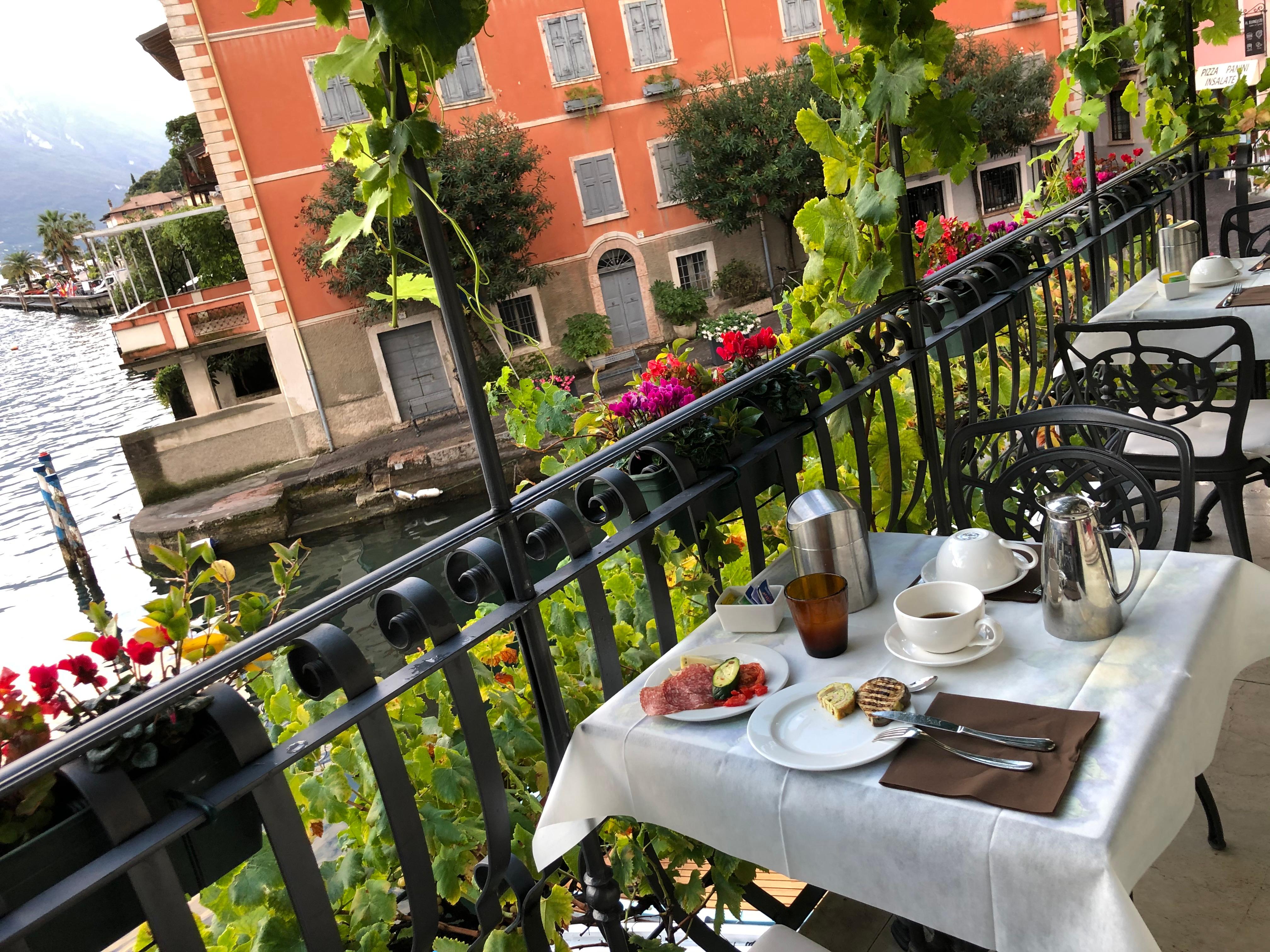 Breakfast at the restaurant balcony