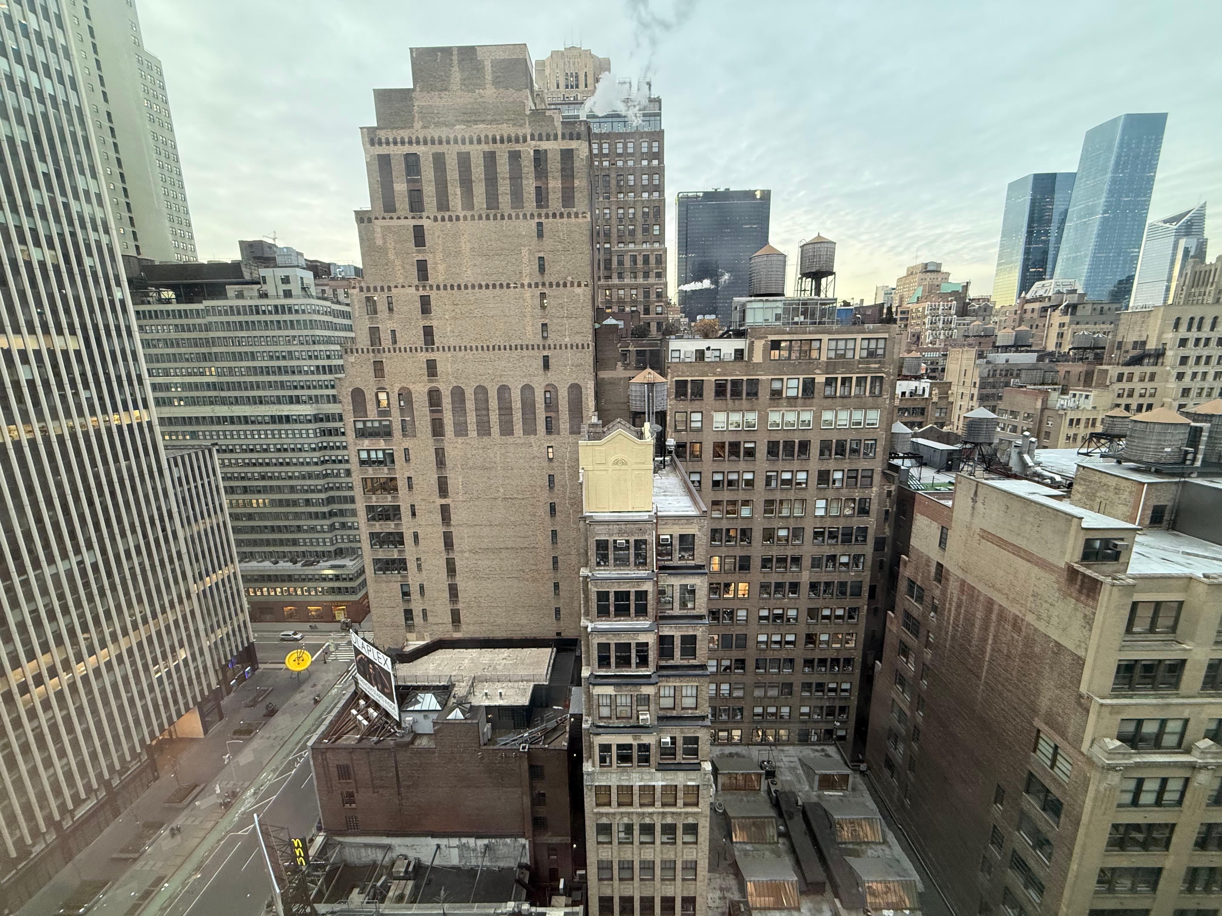 Looking out our south-facing 20th floor window 