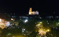 The night view of the Cathedral from our room window!