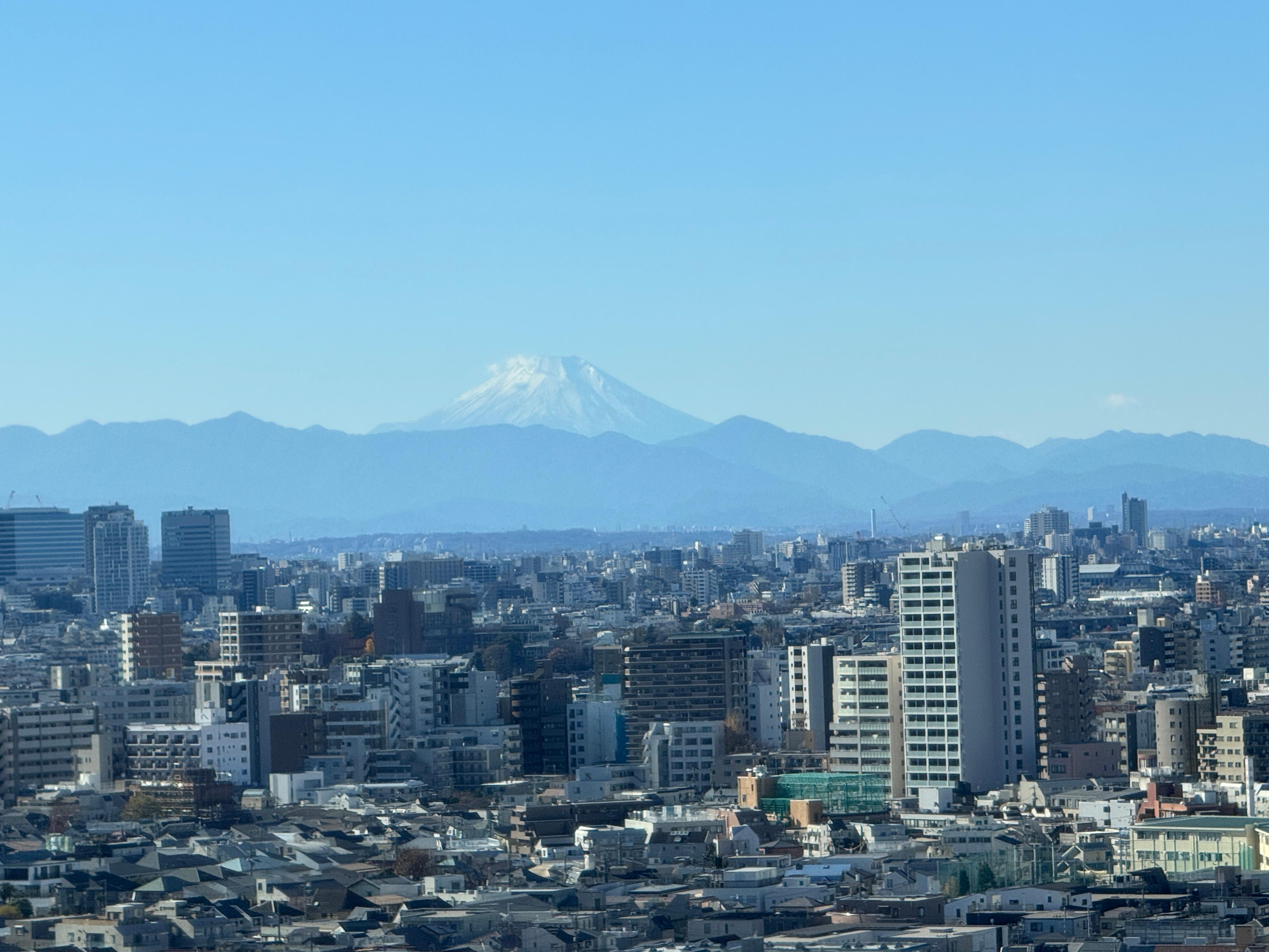 Photo was taken on my last day of stay from our room clear sky so we could see Fujisan