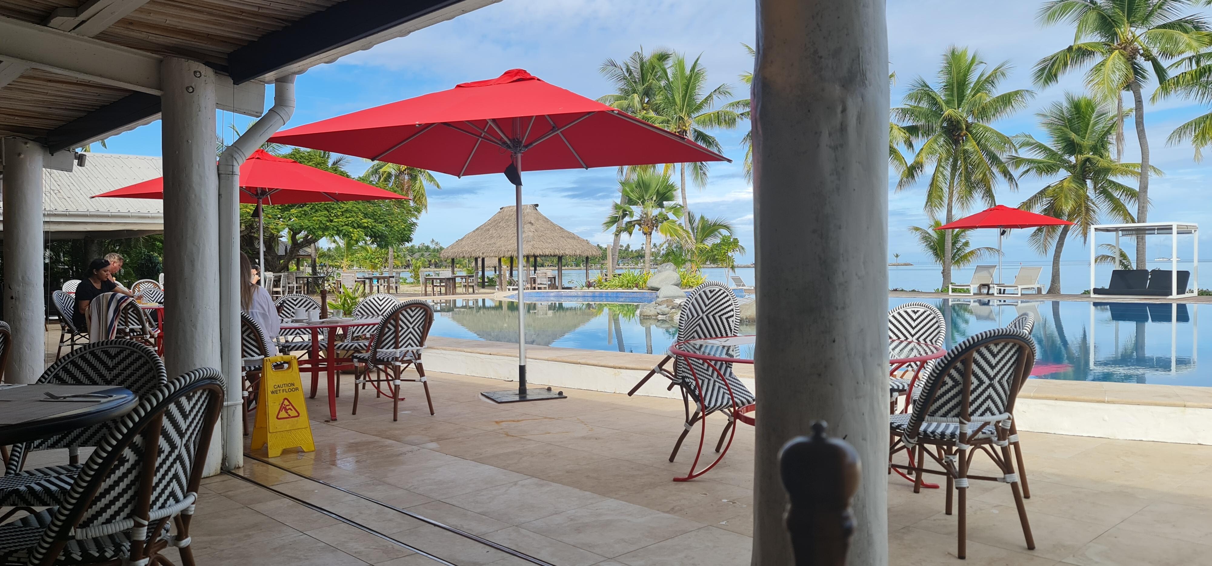 Pool and dining area