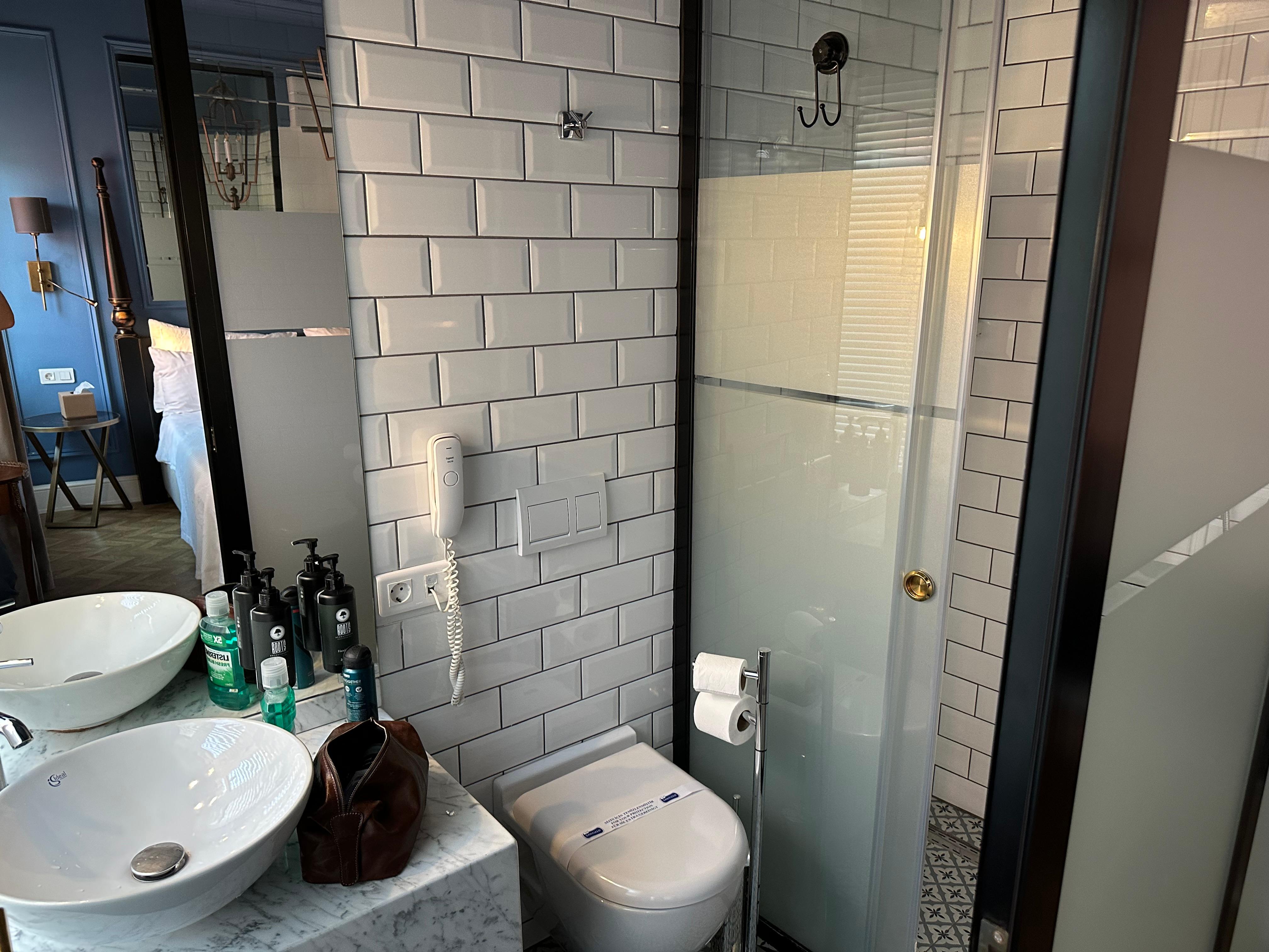 Bathroom - might not be suitable if sharing with friends (due to privacy of glass)