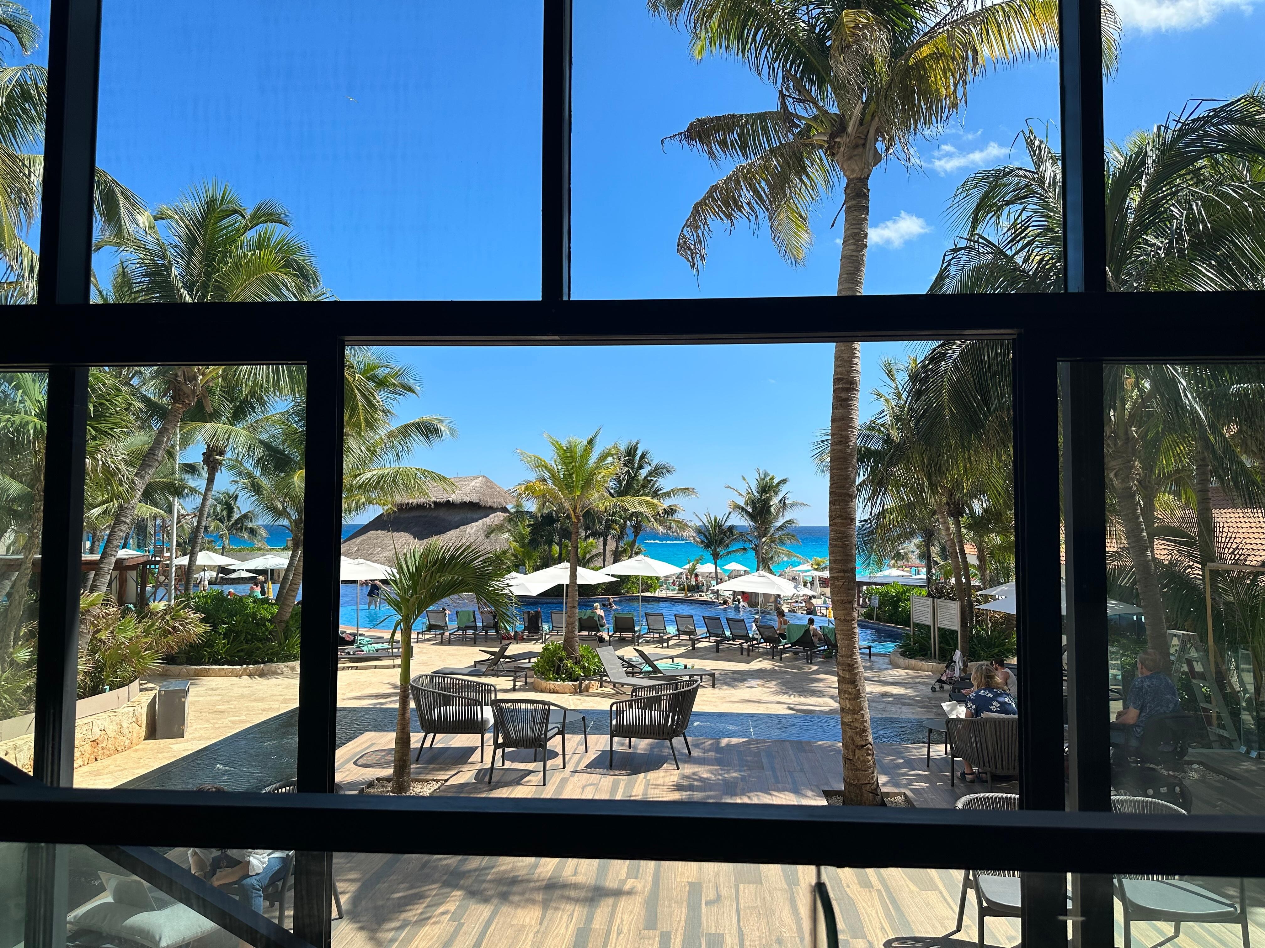 Reception area looking out towards ocean