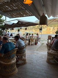 One of the restaurants on the beach, at the Port (it’s a harbour with sailing boats and two lighthouses these days really, no more repelling pirates and transporting oranges to the French).