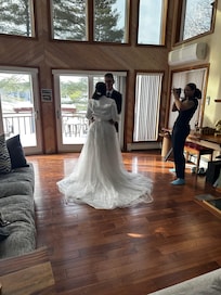 Beautiful backdrop for my son and daughter-in-law's first look!