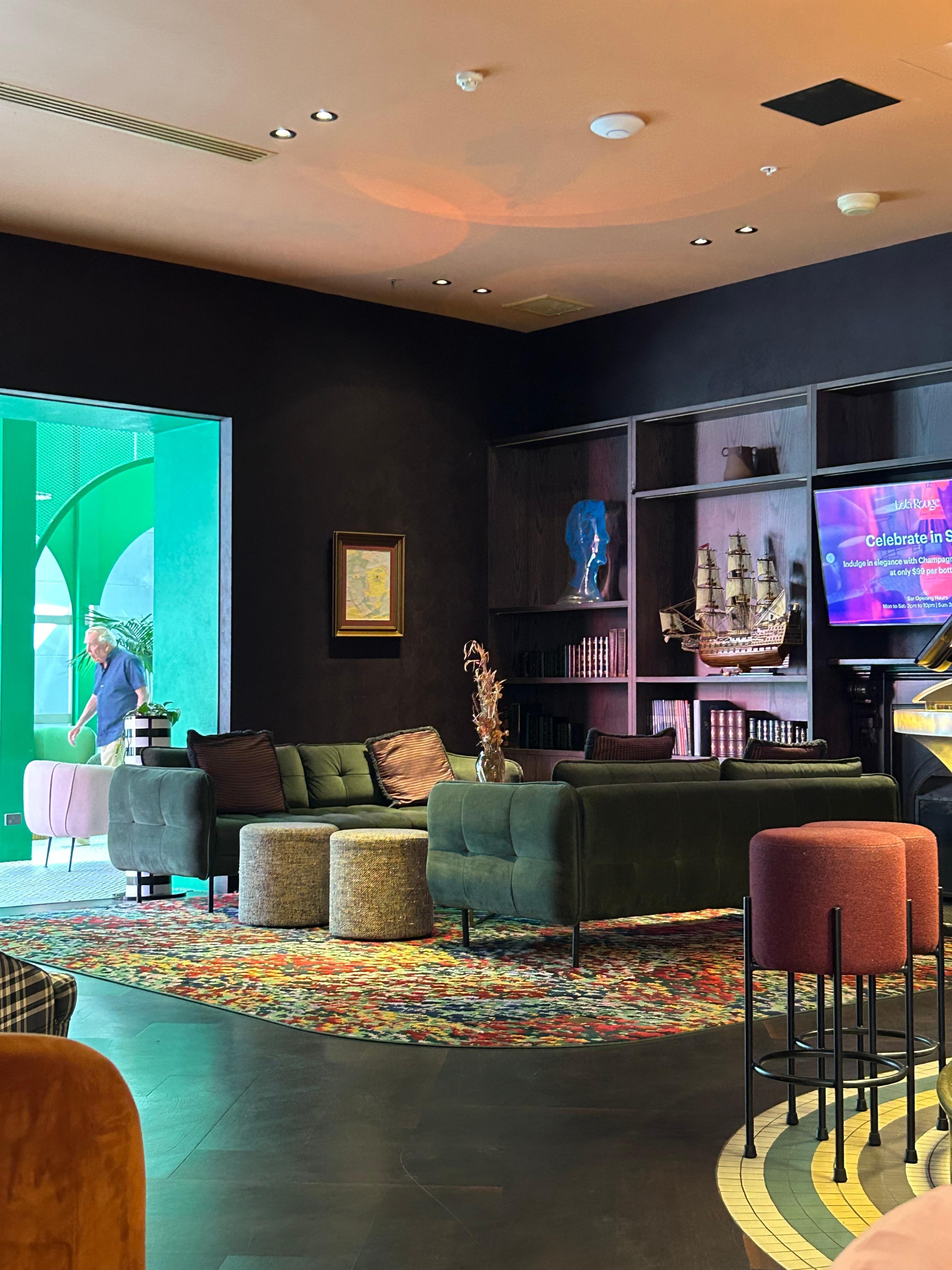 Library/bar area of hotel