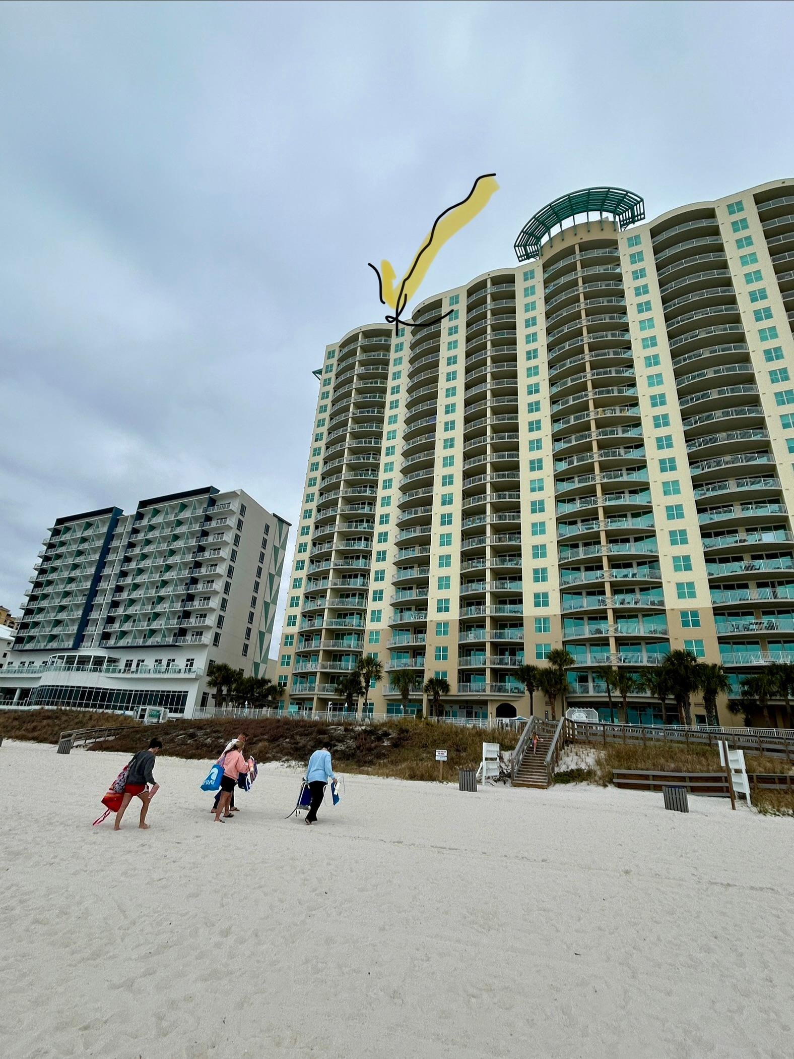 View of building from beach