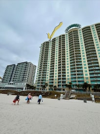 View of building from beach