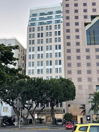 View of the hotel from the beach
