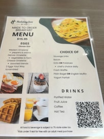 This was the breakfast menu and half the items were out.