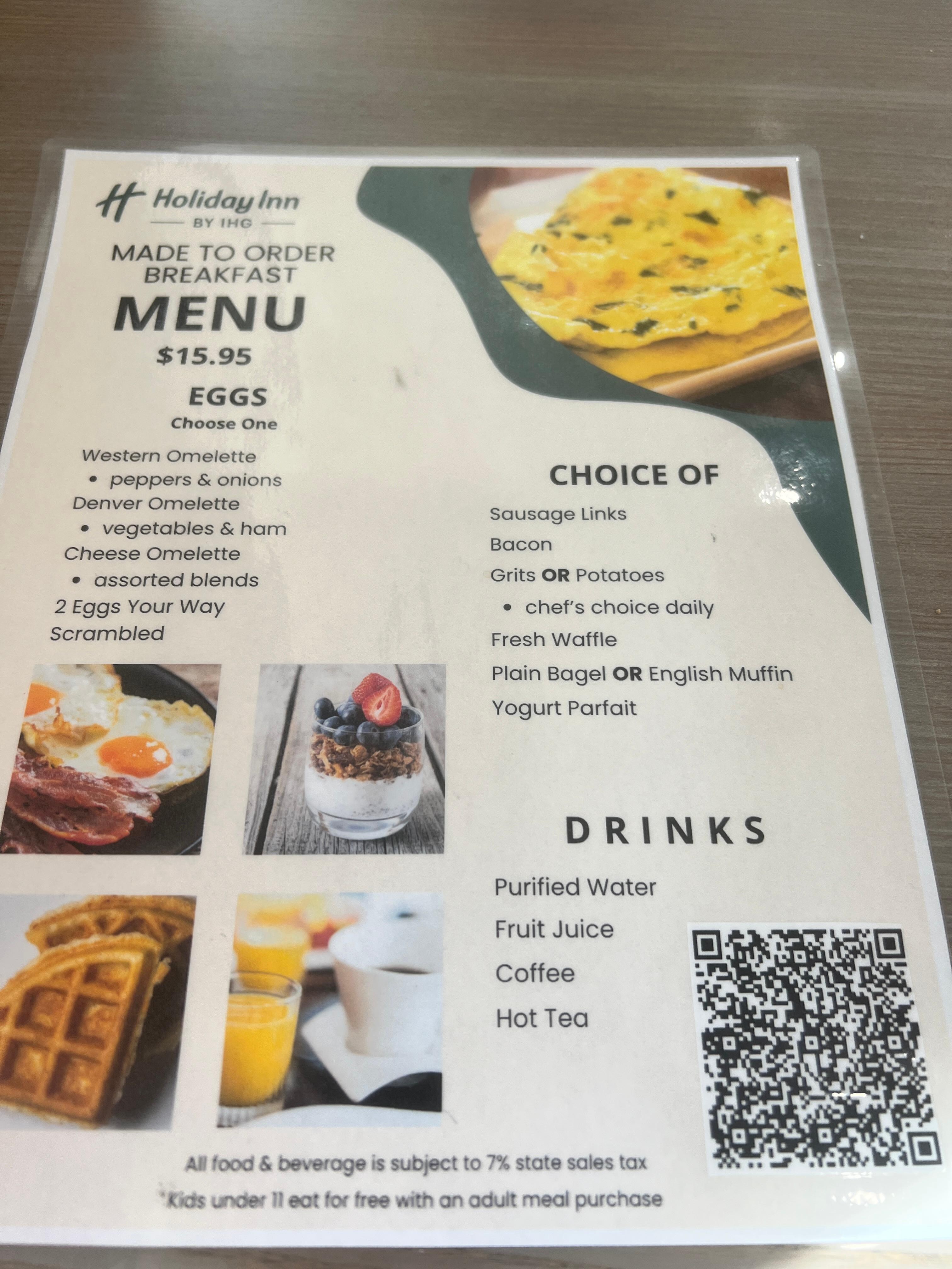This was the breakfast menu and half the items were out.