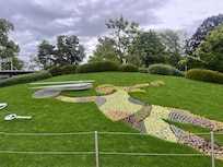 Flower clock near lake Geneva