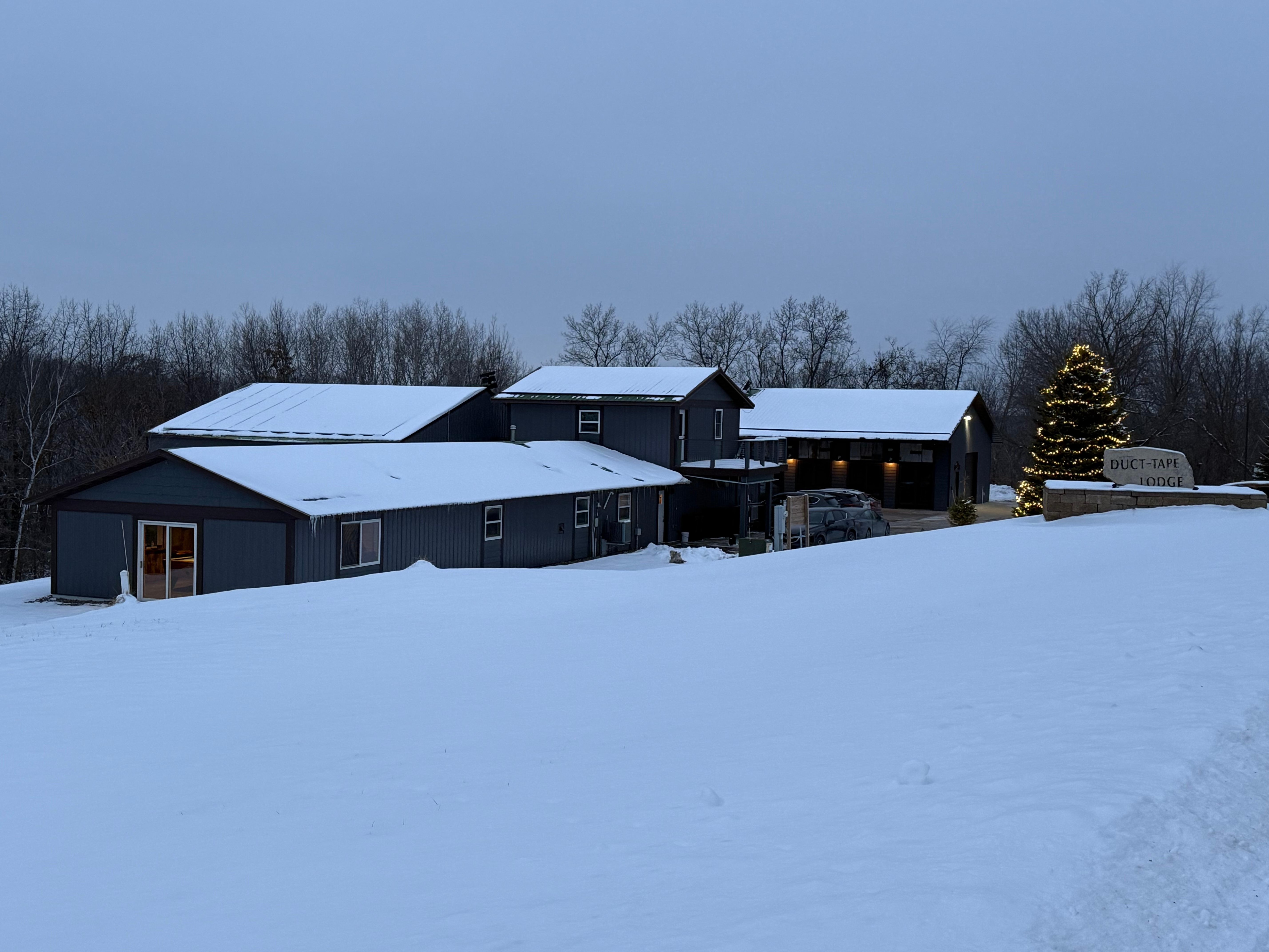 Outdoors in the snow.