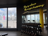 Nice gym amenities with a view.