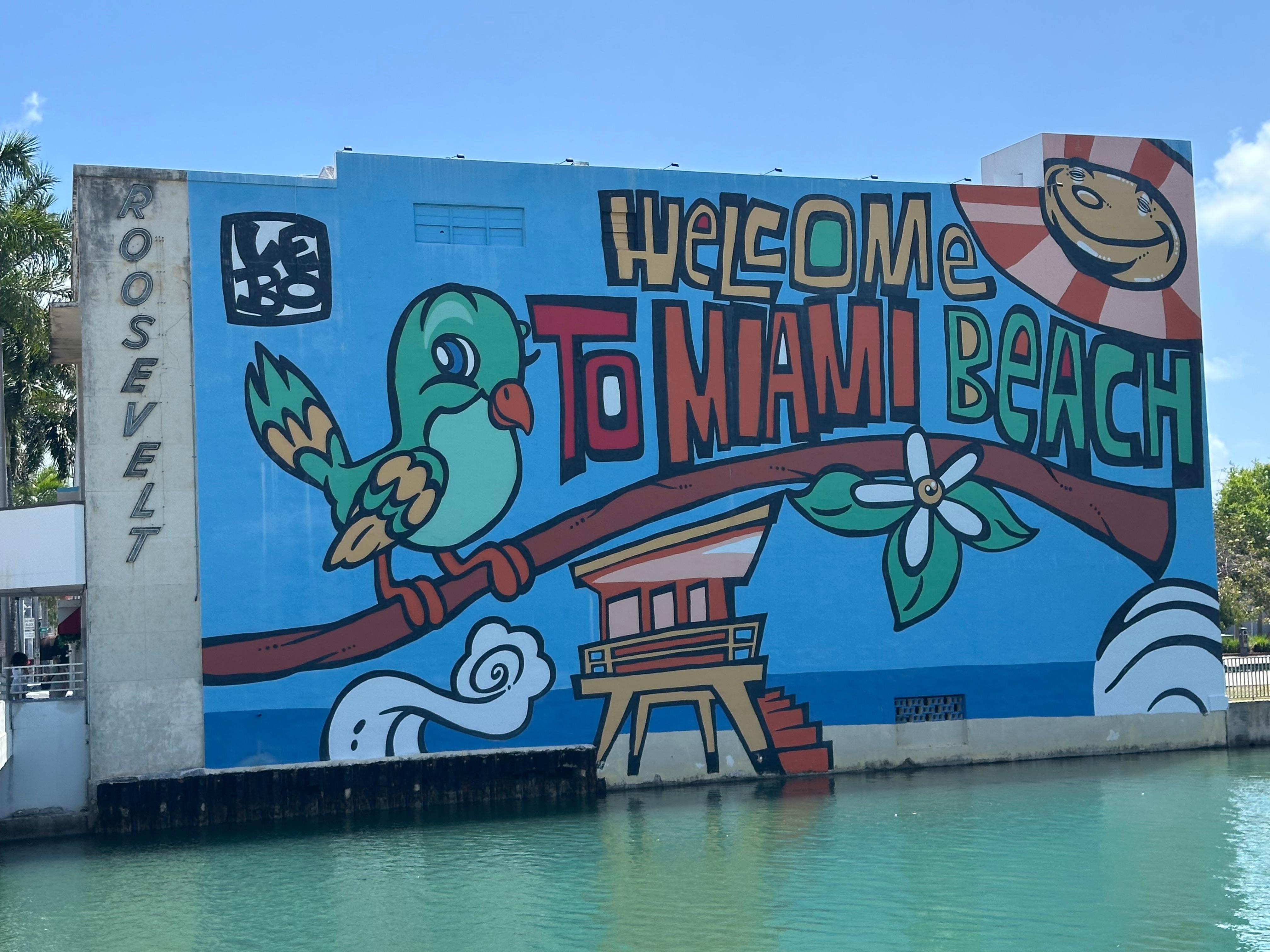 Welcome sign when entering Miami Beach