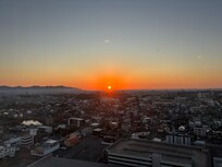 Very early morning view in front of the elevators