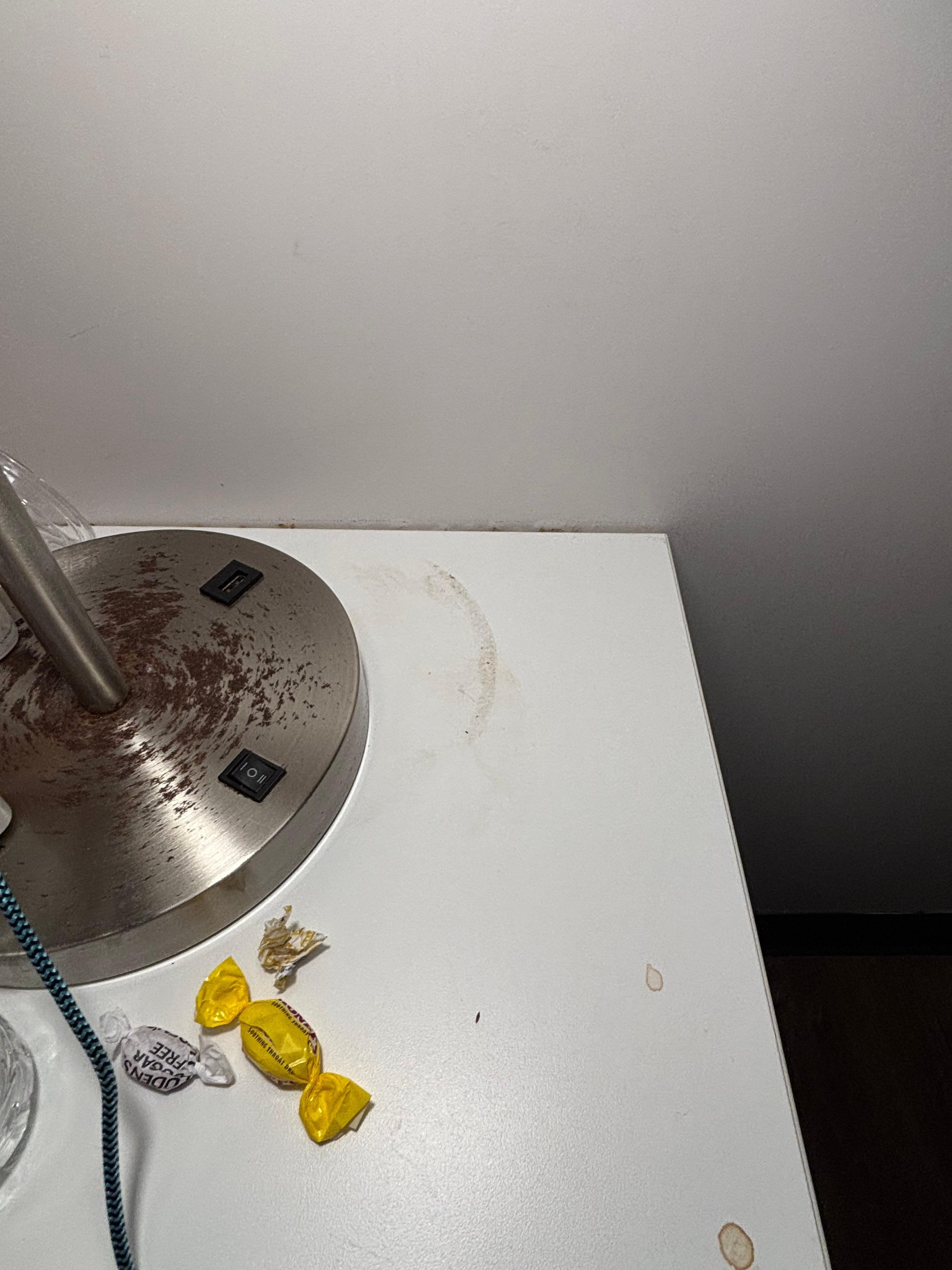 Nightstand dirt with rusted base