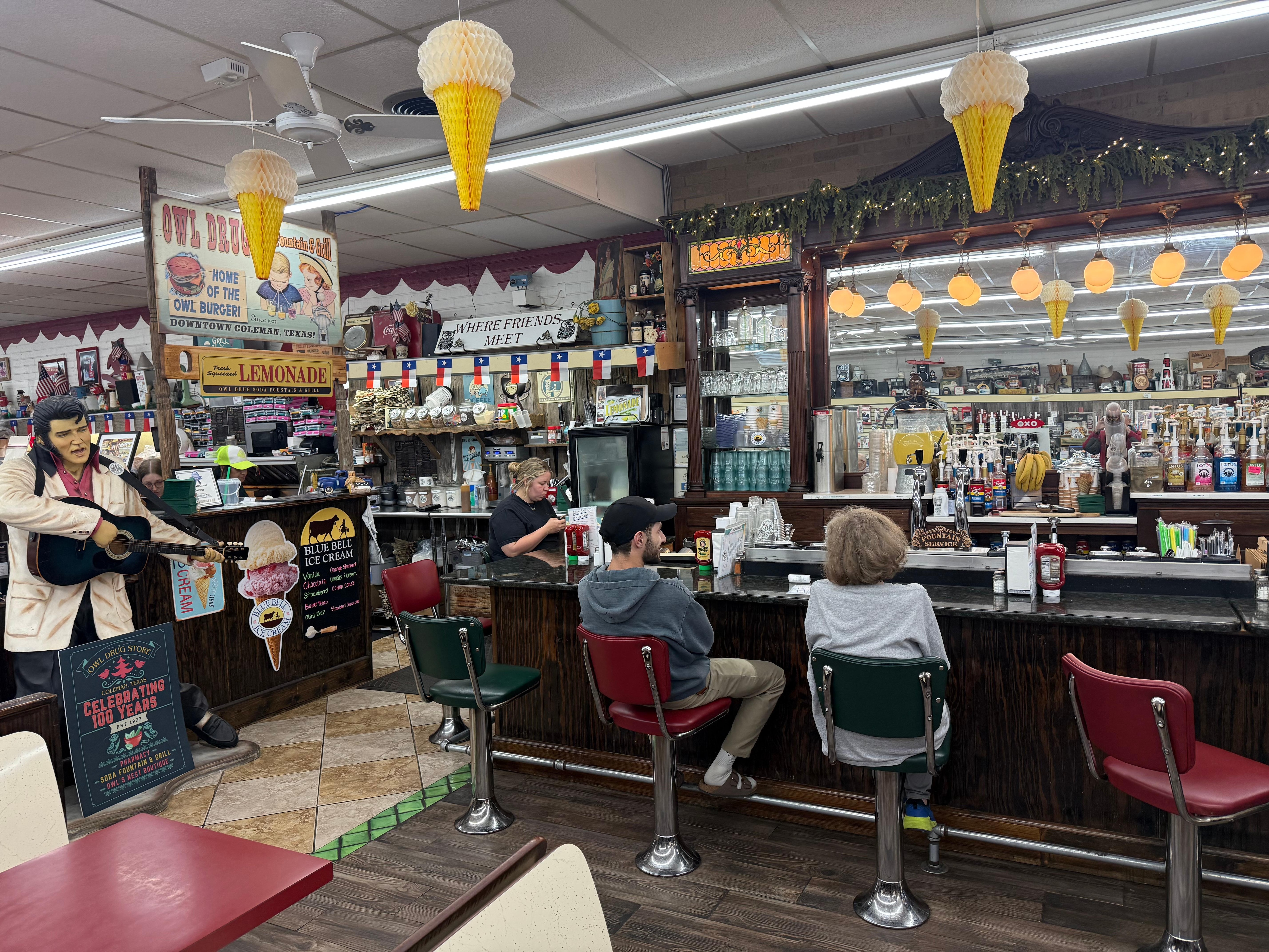 Where else can you find an old time drug store with great hamburgers & shakes-Owl Drug Store