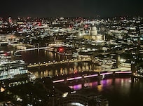 Night view over London bridges