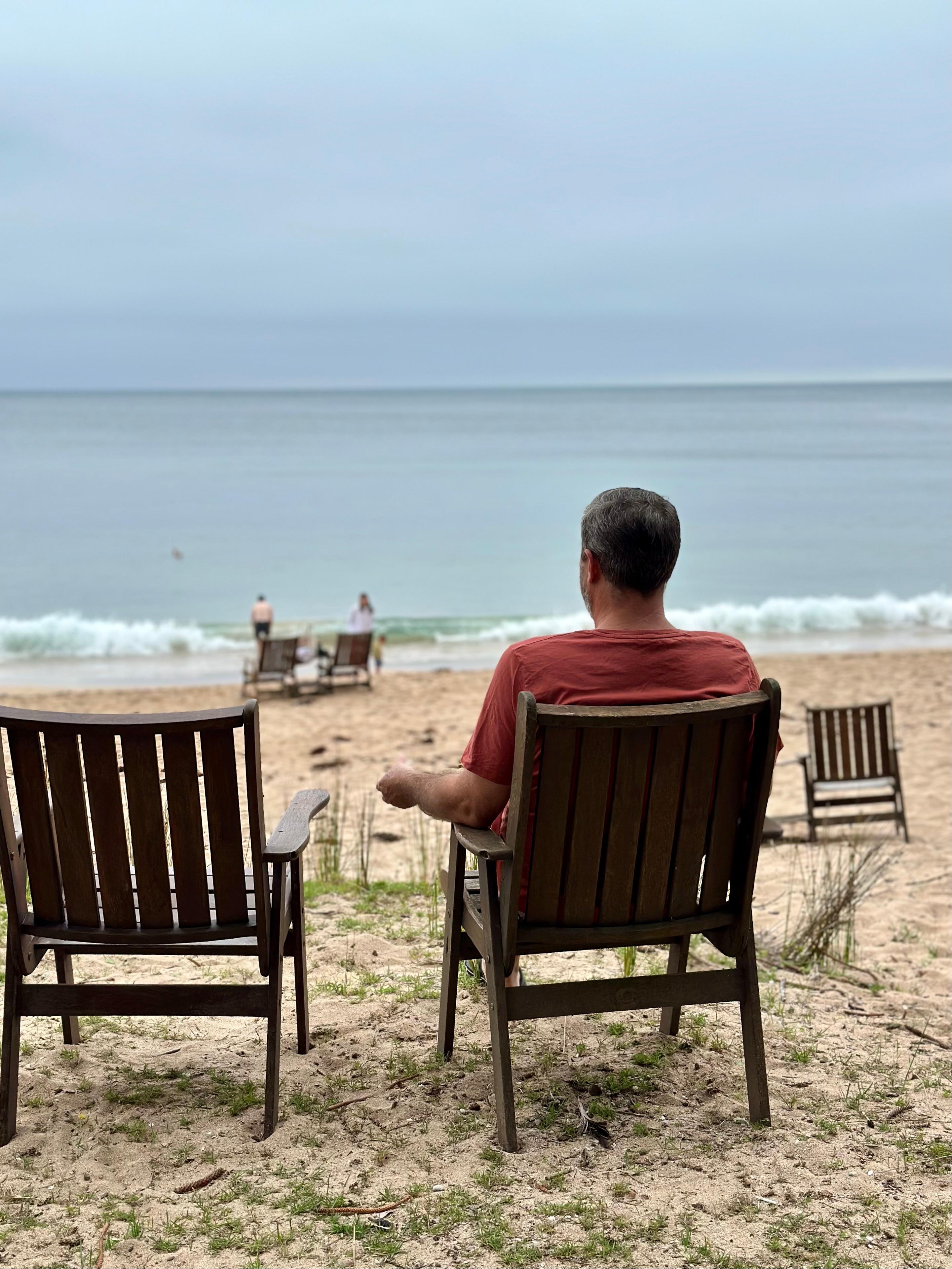 Chairs sprinkled across the beach