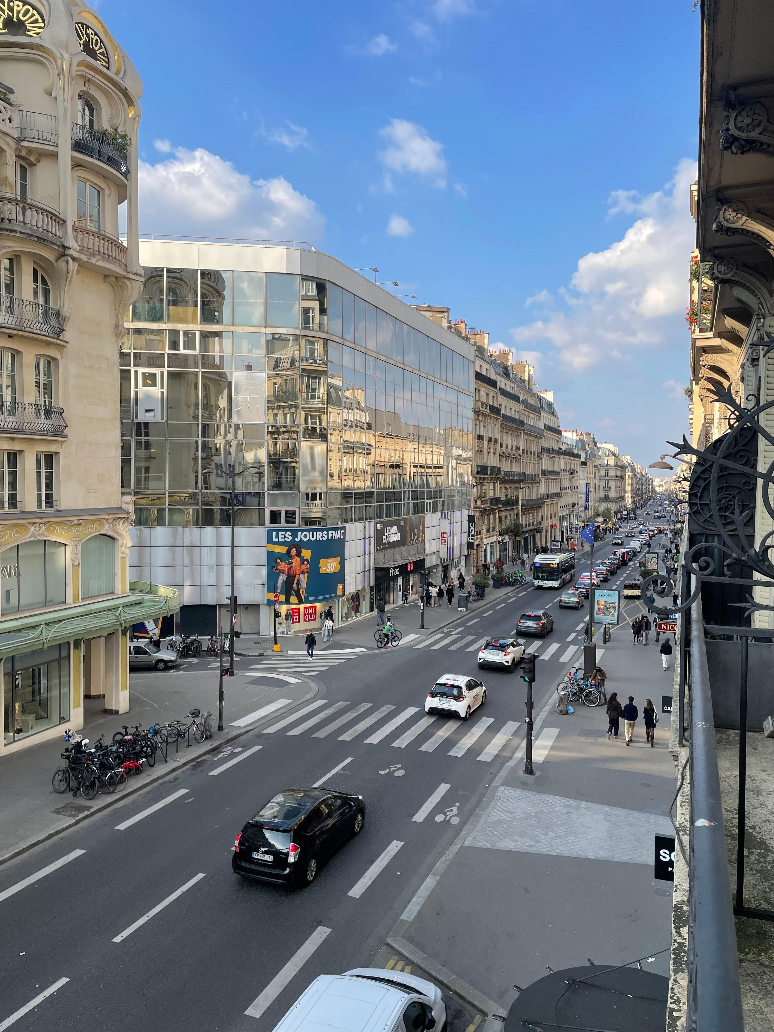 View from room with balcony at front of hotel