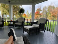 Gazebo outside. Pretty view. Perfect for relaxing or reading.