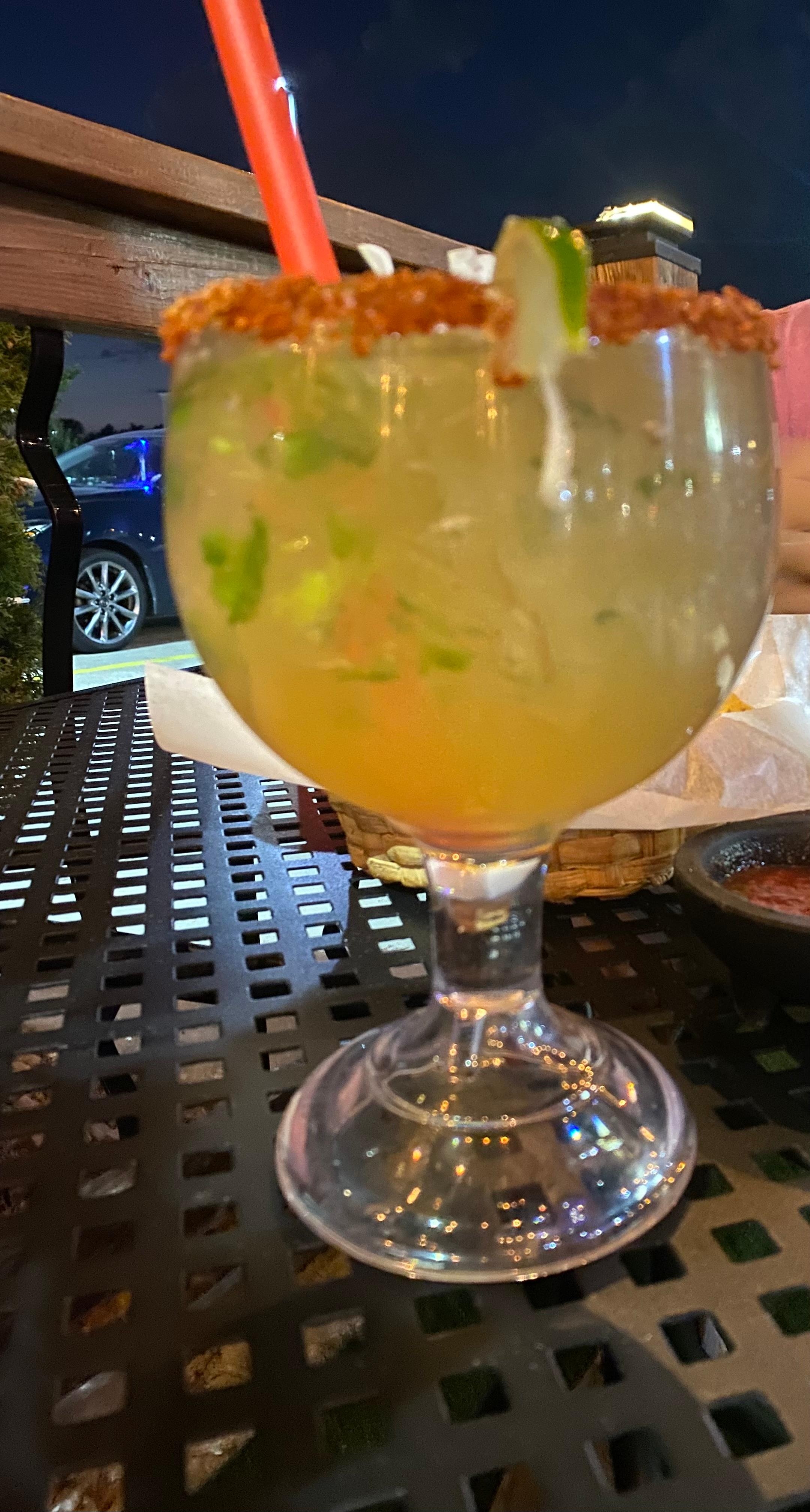 Spicy Margarita from the Mexican Restaurant across the parking lot.