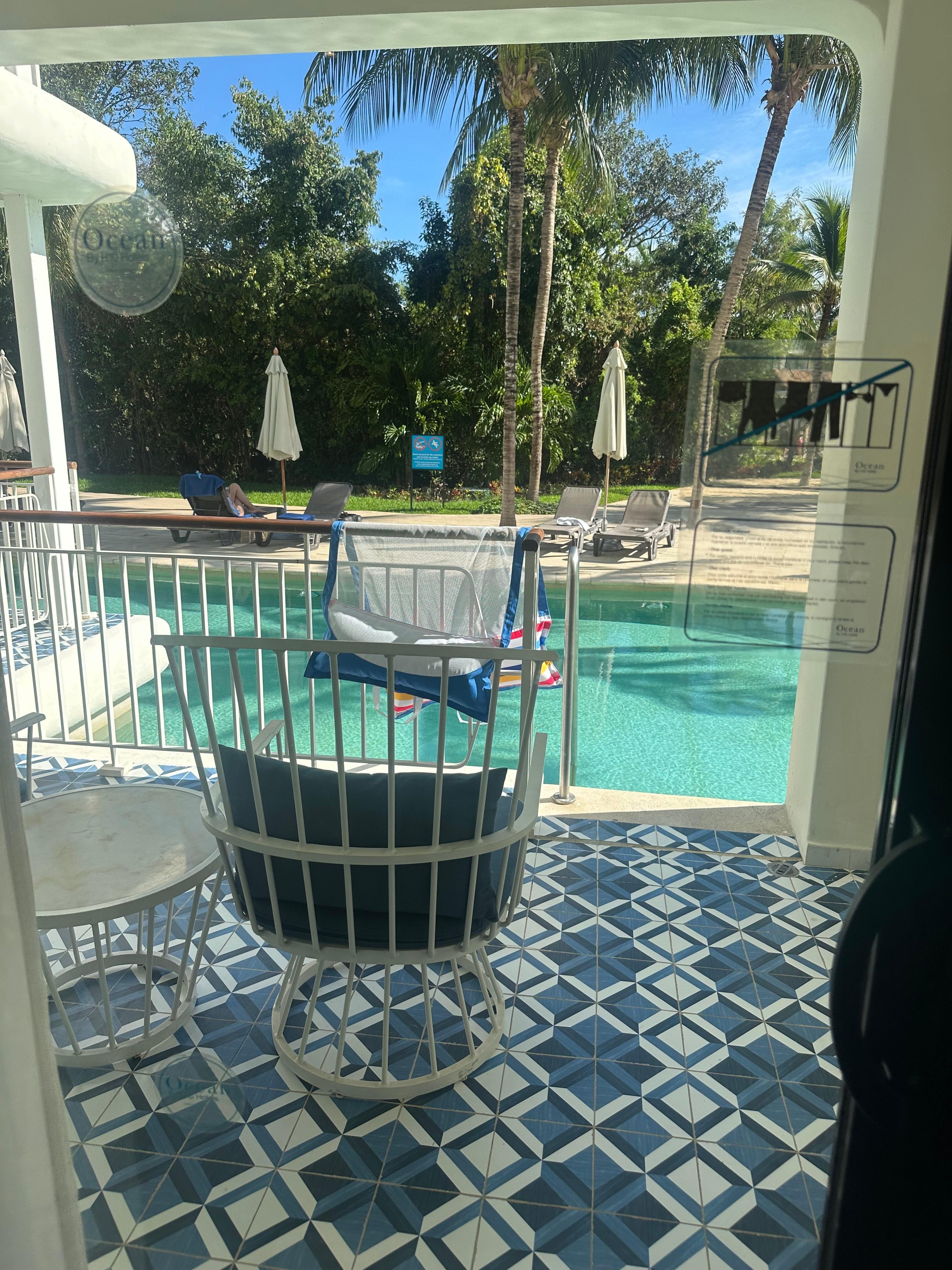 View from our room out to the pool 