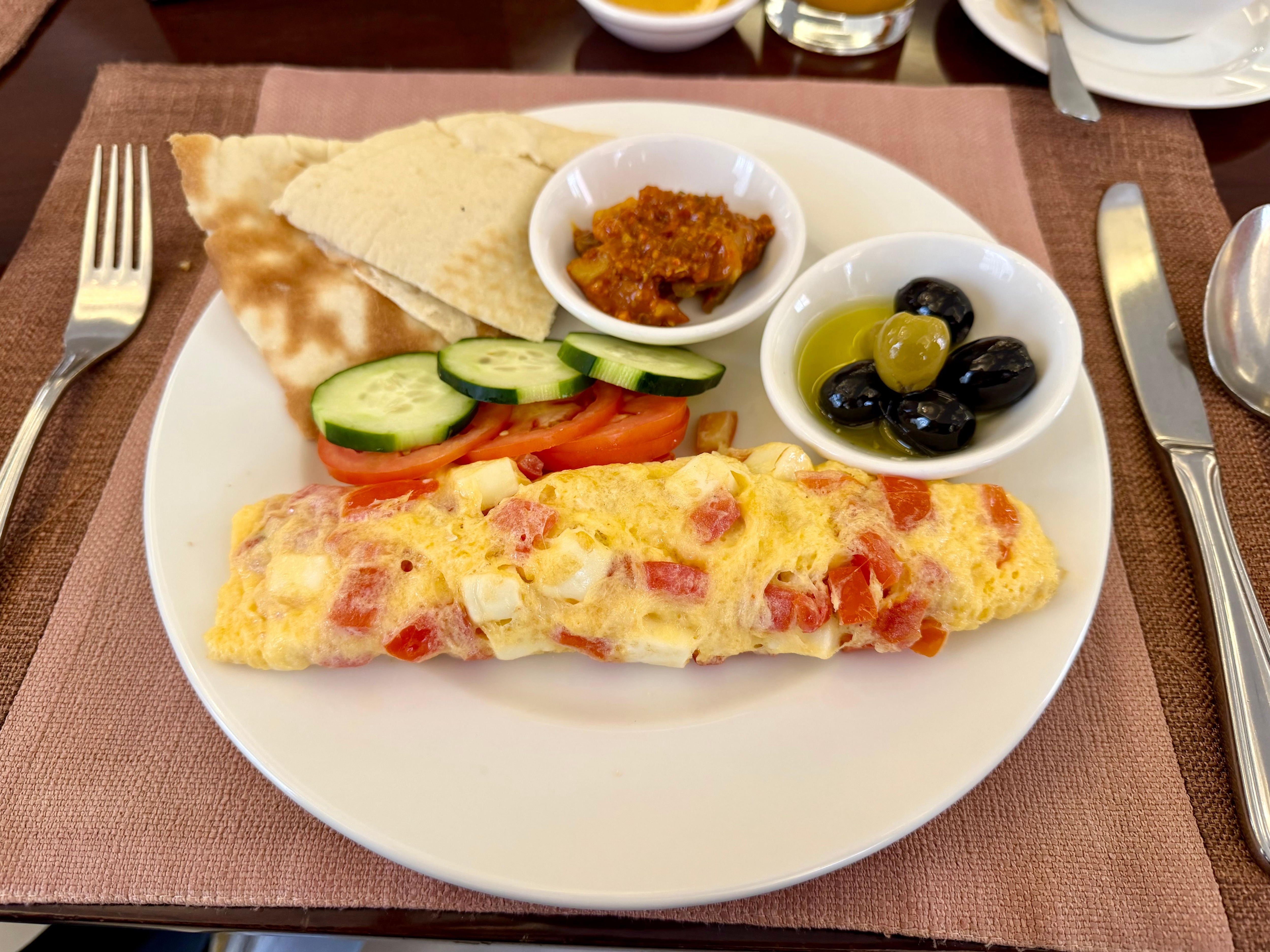 Delicious oriental omelette for breakfast 