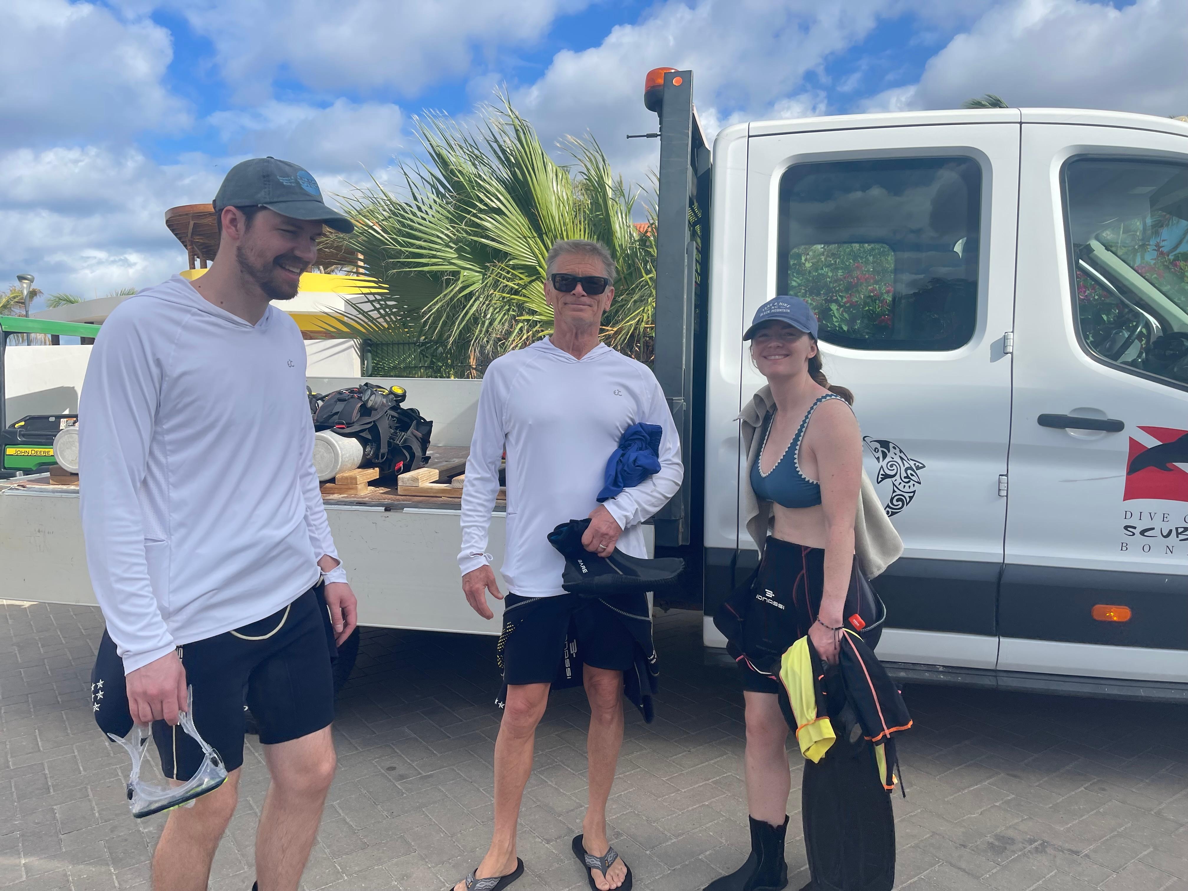 Preparing for a dive.  Scoobydo did a great job guiding our dives