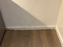 Damaged wooden skirting