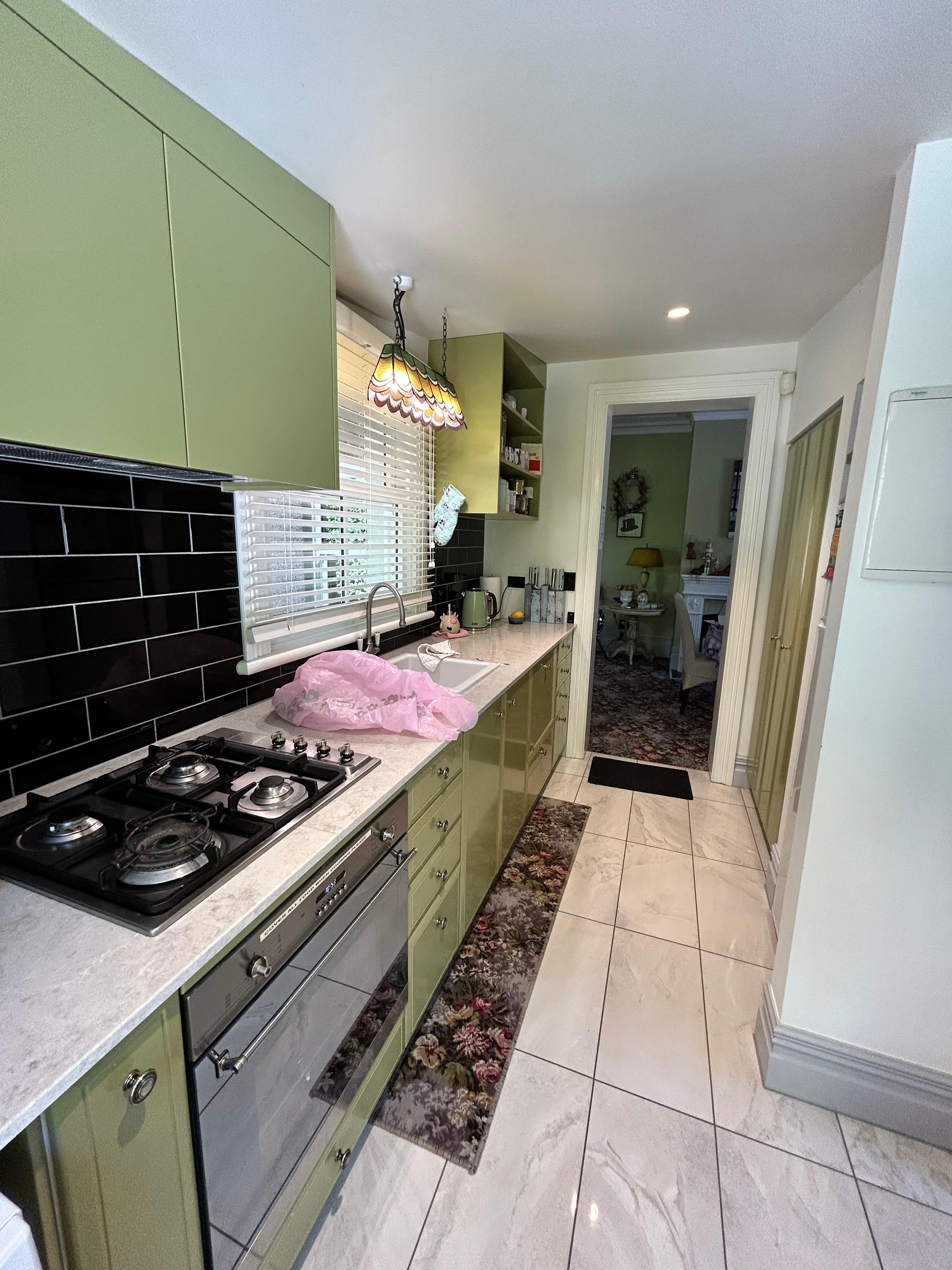 The kitchen has everything required to cook a meal.