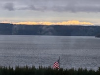 Gorgeous view of the Olympics at sunrise.