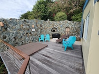 Hot tub and BBQ grill