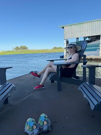 The Boathouse waterfront back deck was perfect for relaxation