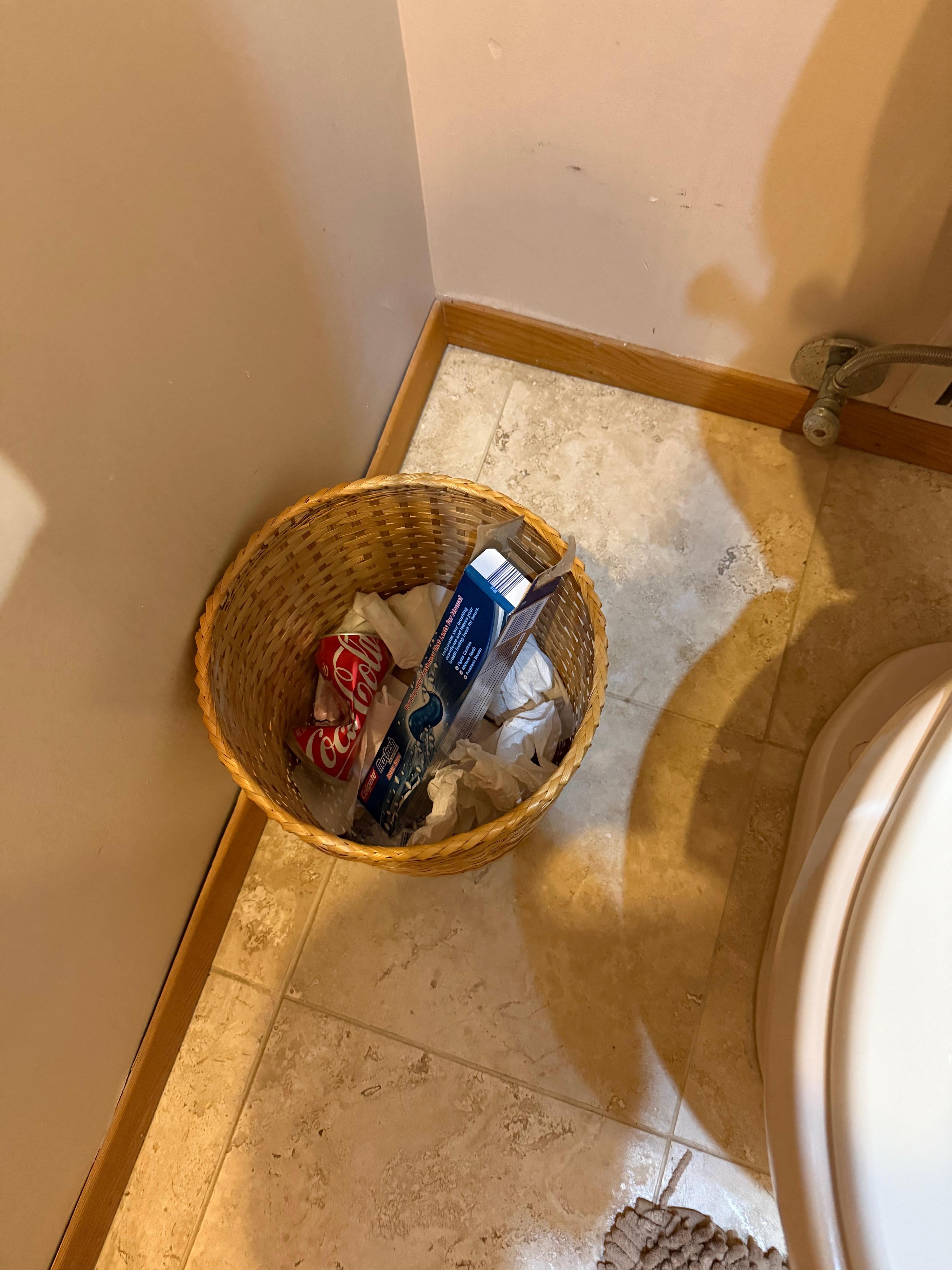 Trash in bathroom when we arrived 